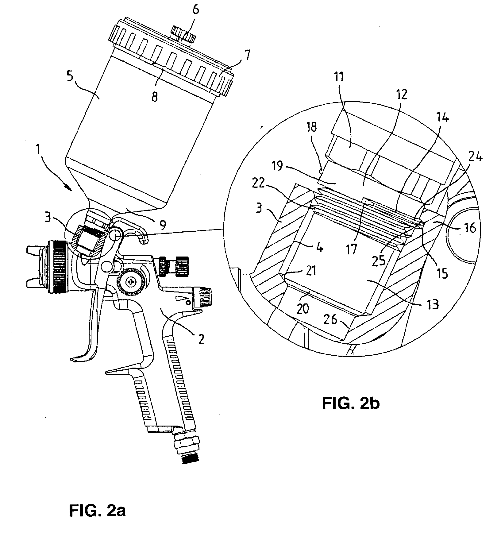 Paint spraying gun