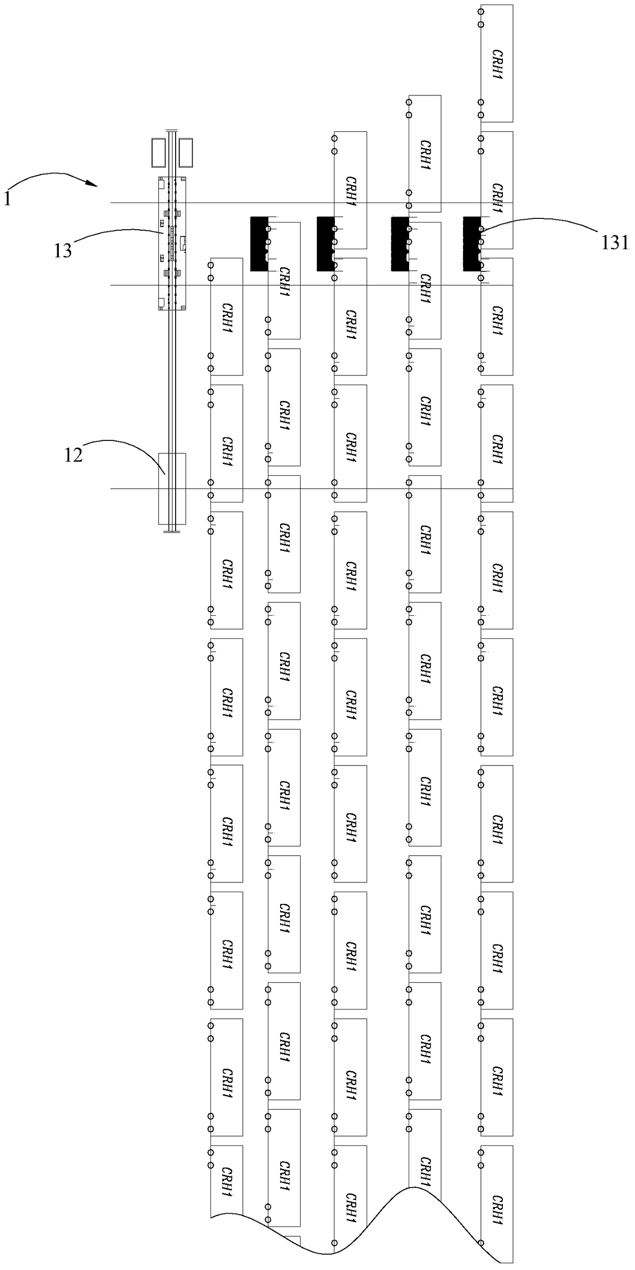 Integrated work platform and technology for wheel set maintenance and flaw detection of EMU