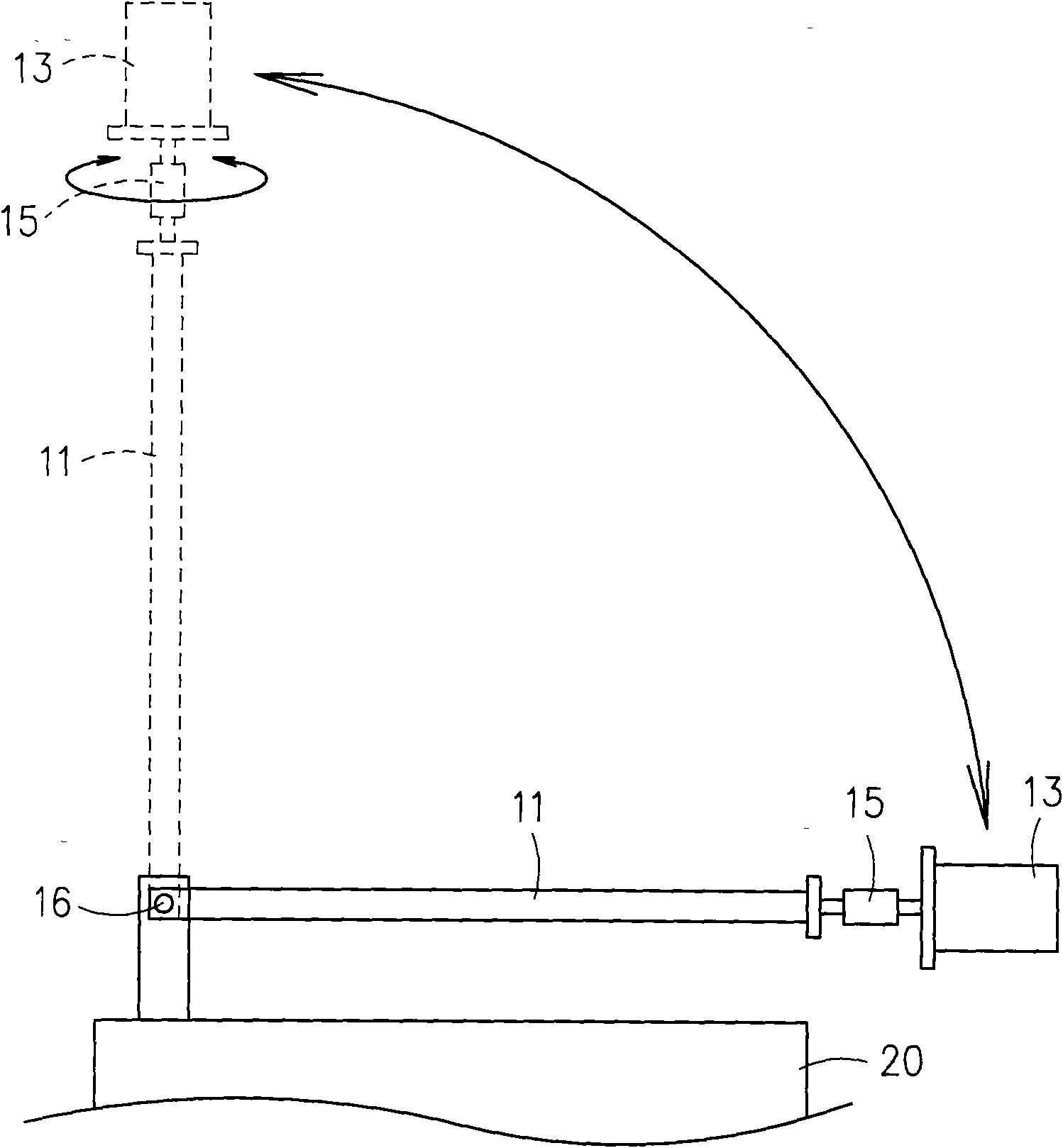 Switching rotation testing device