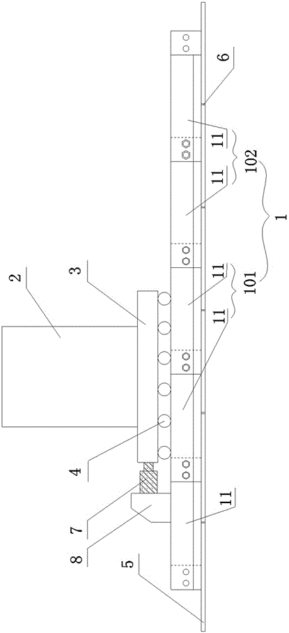 Building translation device and building translation construction method