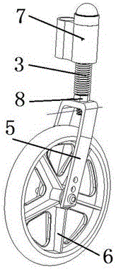 Buffering and damping mechanism of walking aid wheelchair