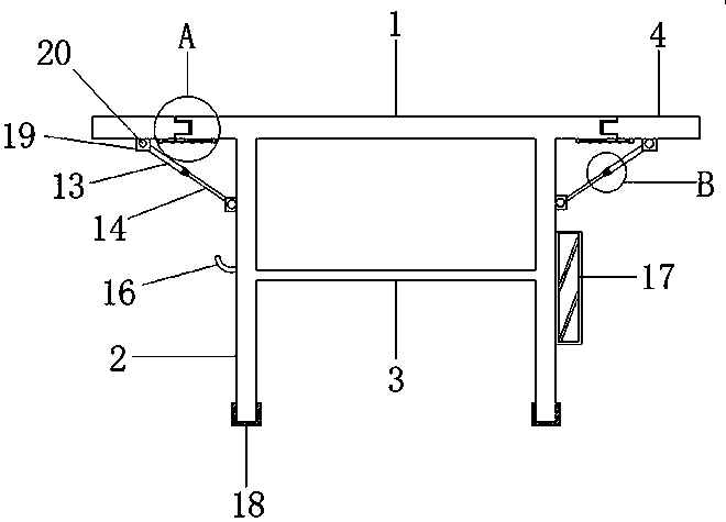 Desk with expandable desktop