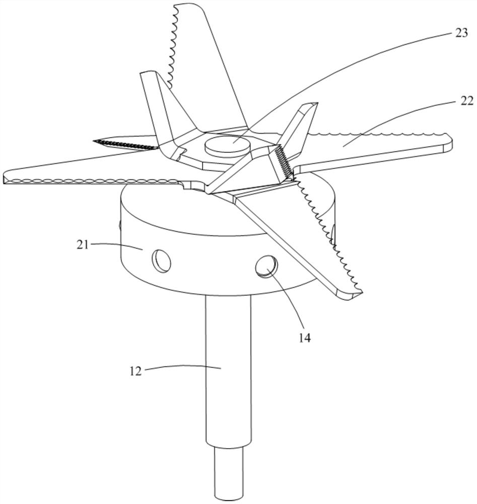 Knife components and food processors