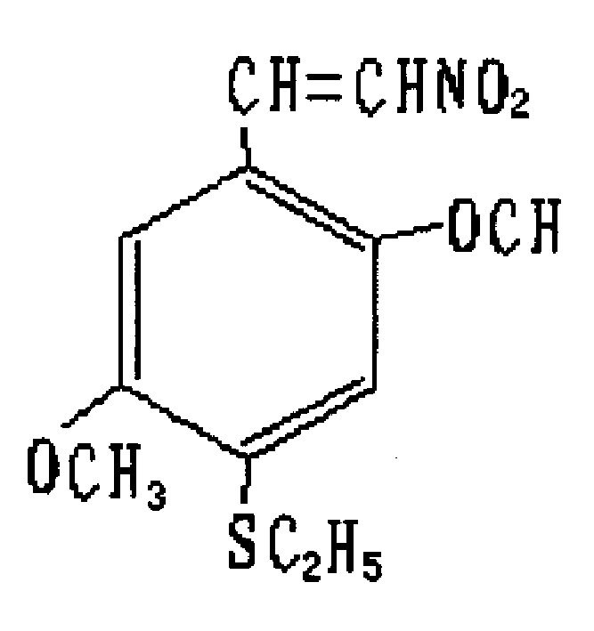 2,5-dimethoxy-4-ethyl sulfide-beta-nitrostyrolene and preparation process and use thereof