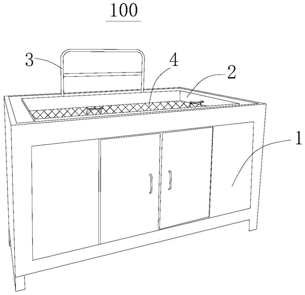 Small alkaline washing tank of hot rails in elasticizer and alkaline washing process