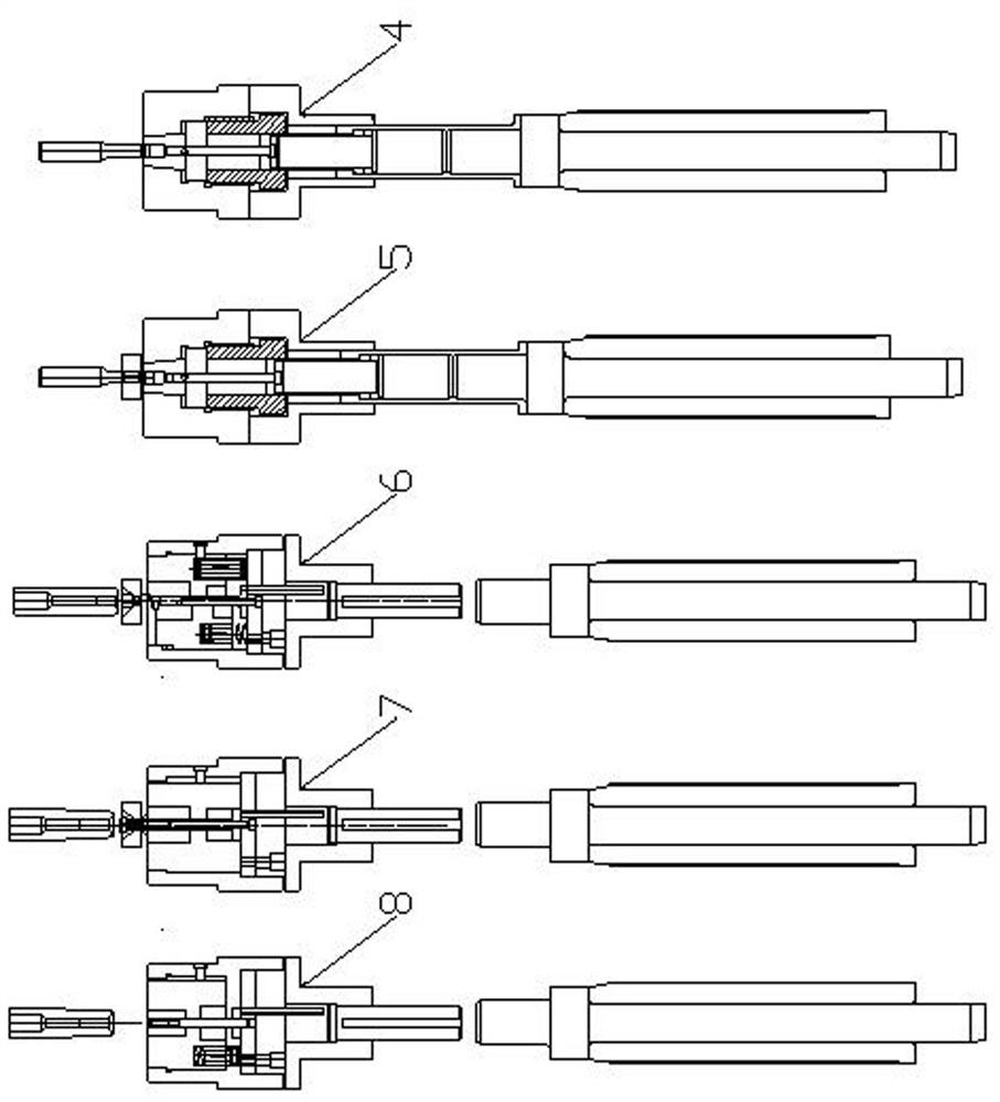 Cold forming multi-station die for hollow rivet rivet