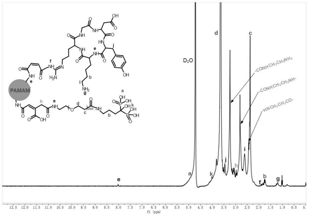 Preparation method and application of intelligent bone targeted delivery medicine capable of efficiently entering cells