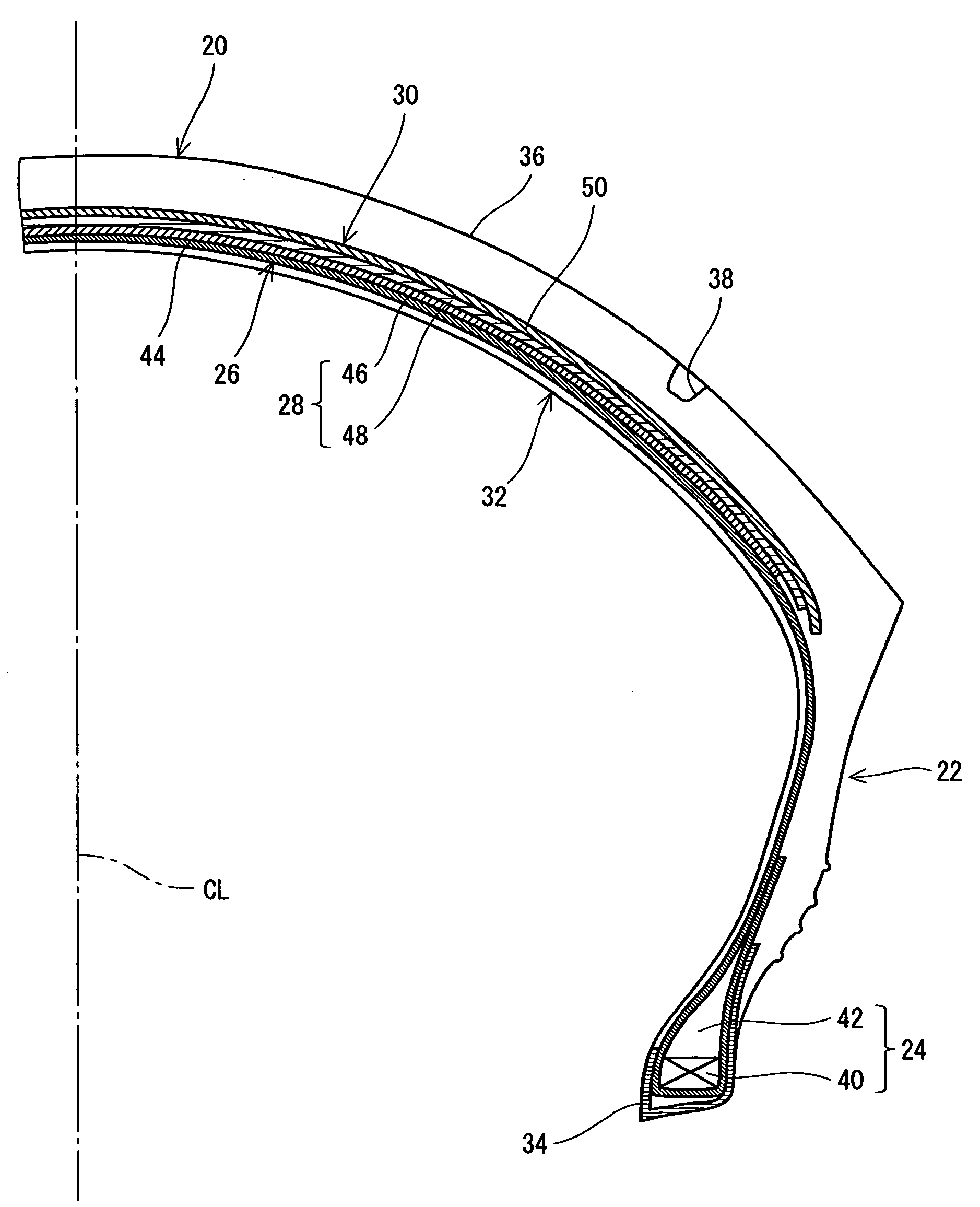 Tire for motorcycle