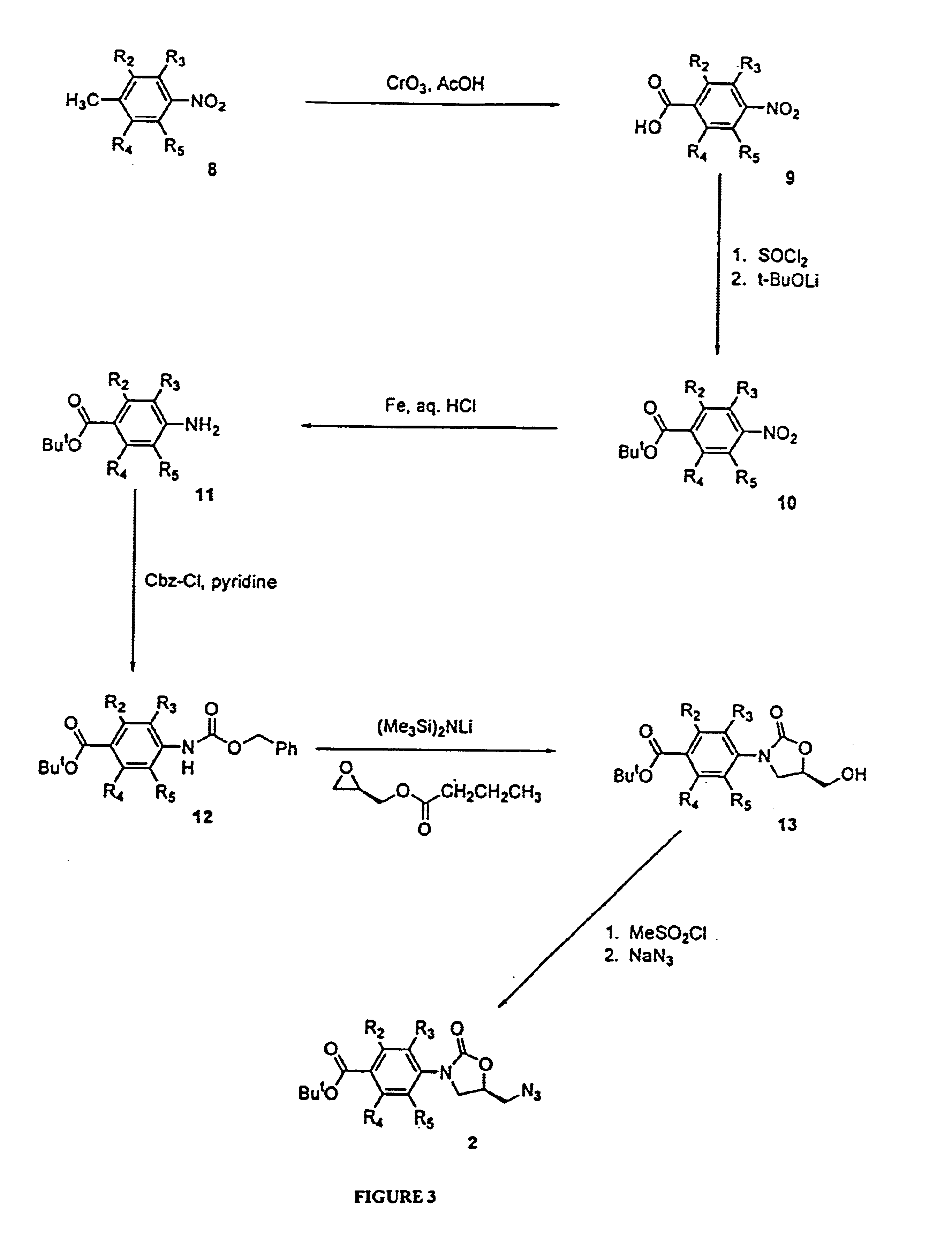 Oxazolidinone combinatorial libraries, compositions and methods of preparation