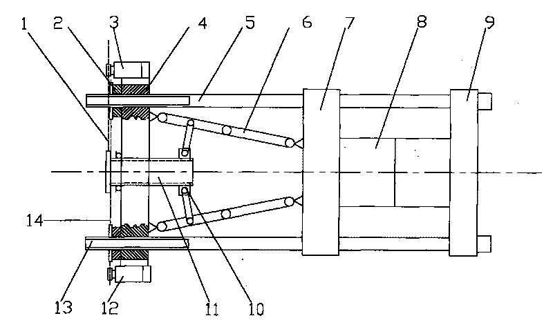 Combination driving-type compound die mechanism of full electric injection molding machine