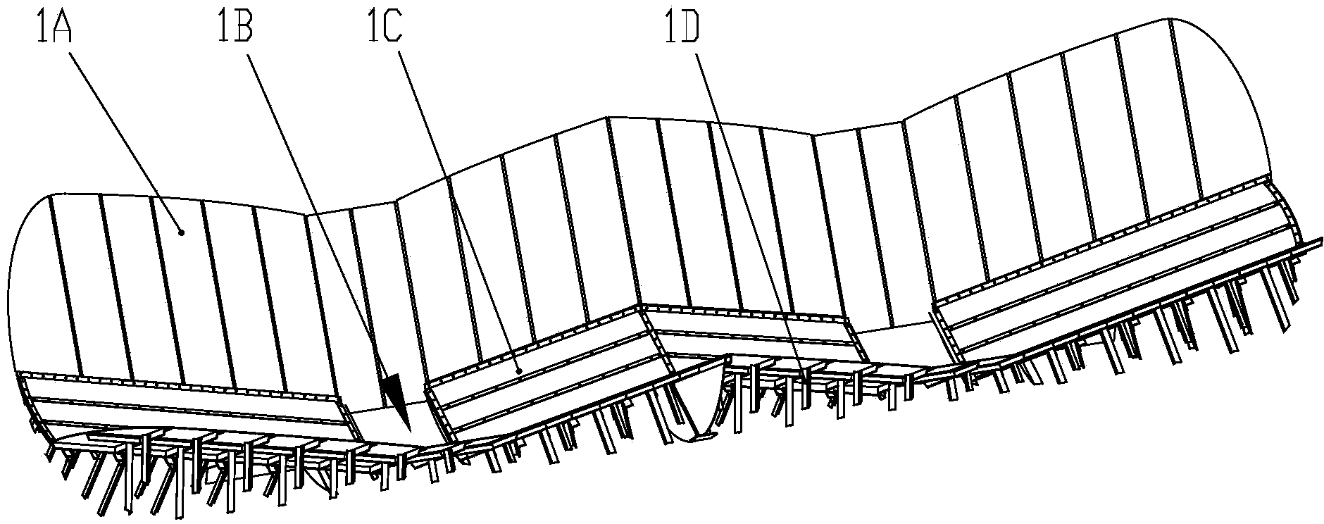 Non-mezzanine bulk cement tanker tank for railroad