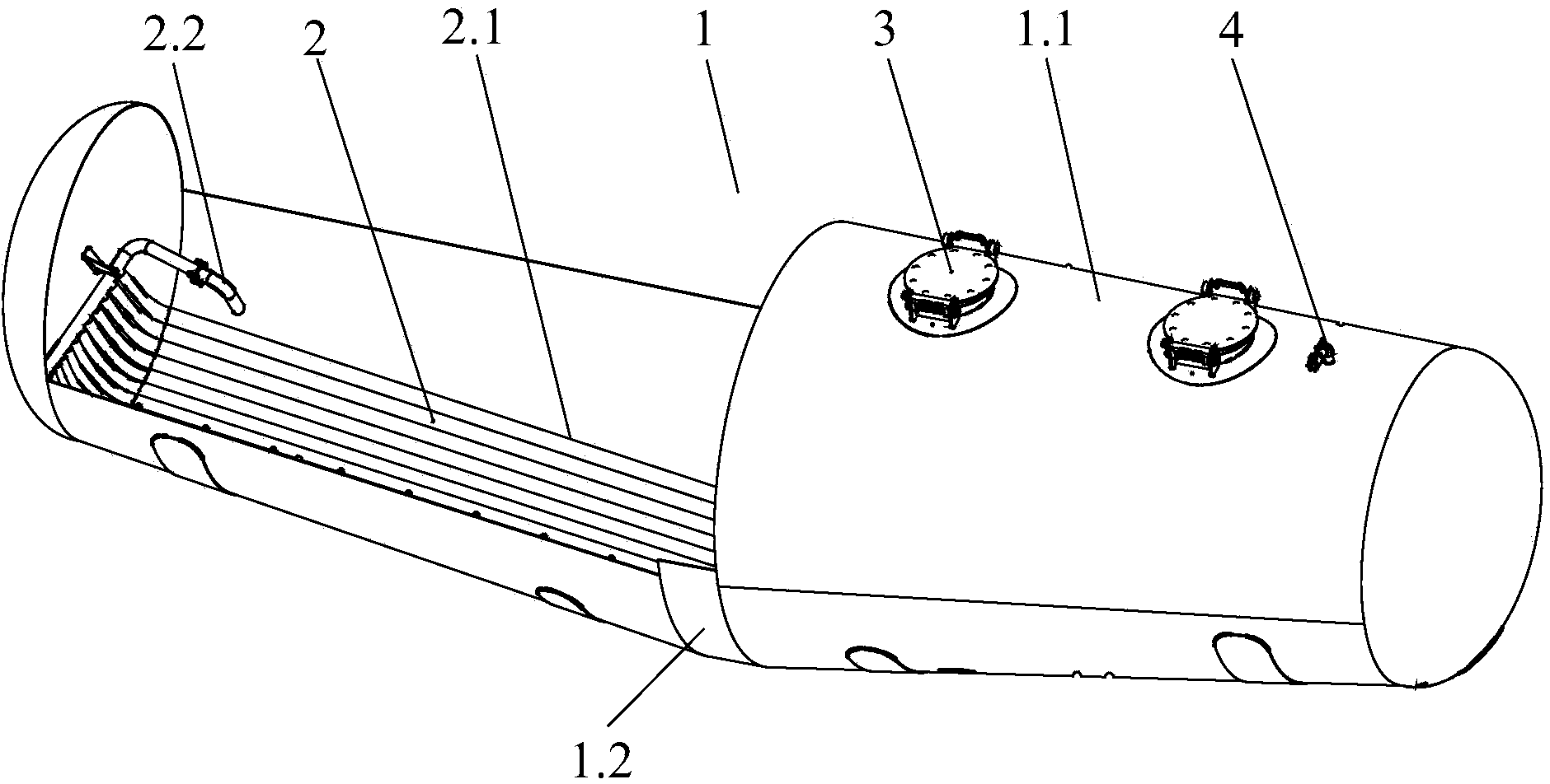 Non-mezzanine bulk cement tanker tank for railroad