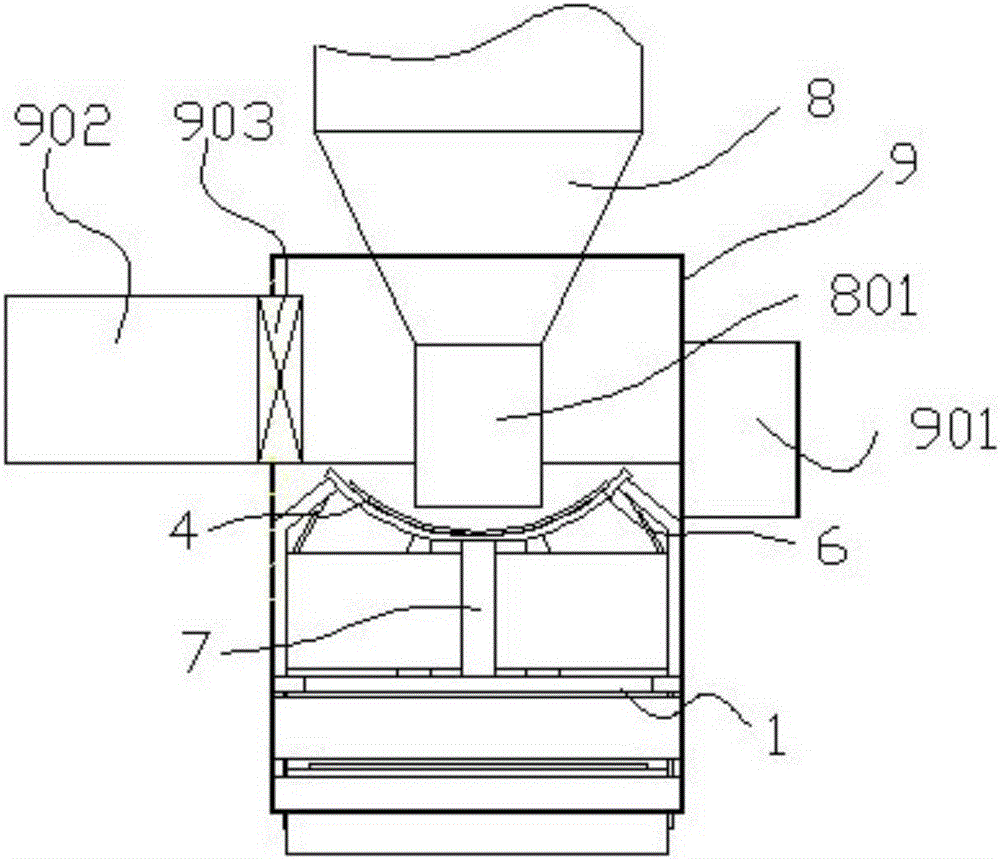 Dustproof transport device for discharging opening for accurate grinding of lime