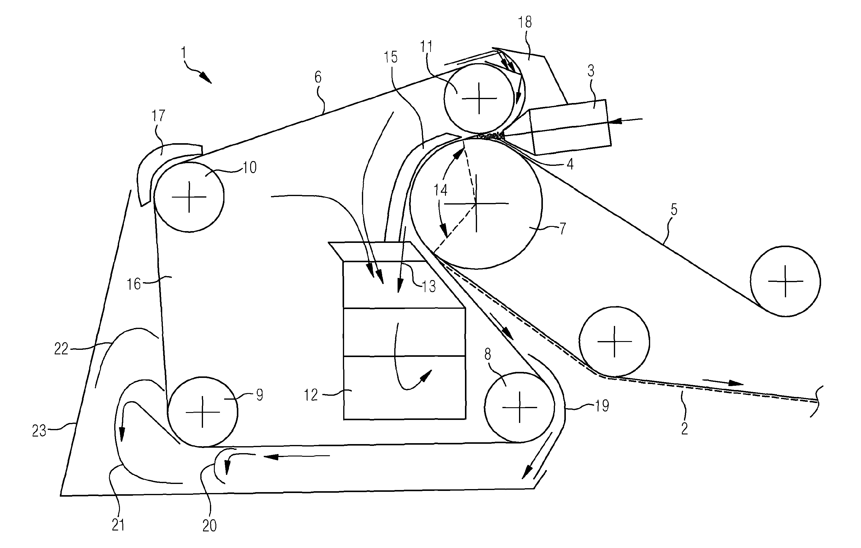 Sheet forming unit for producing a material web and method for operating the sheet forming unit