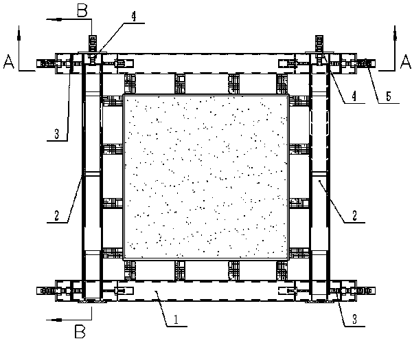 Novel tool type rectangular column mold reinforcing device