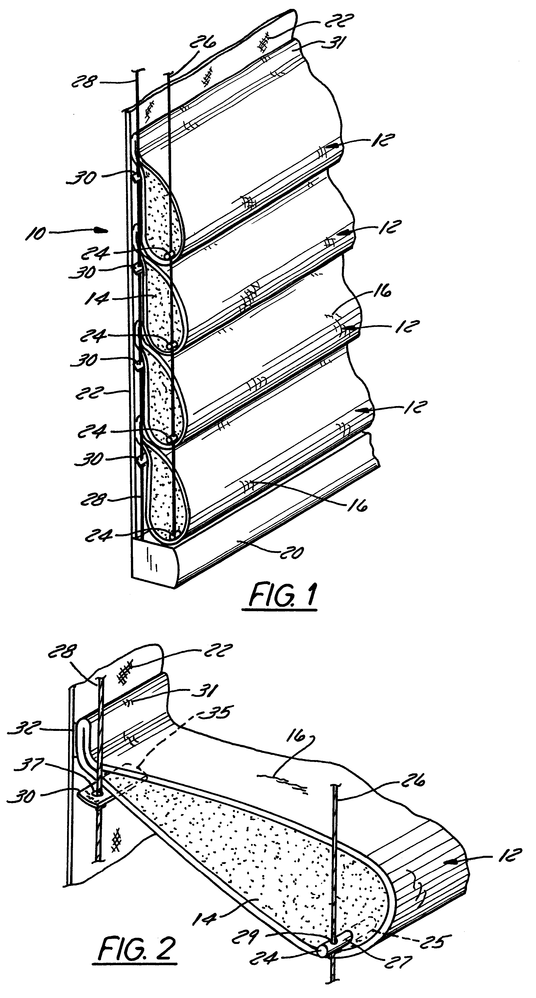 Door and window coverings employing longitudinally rigid vanes