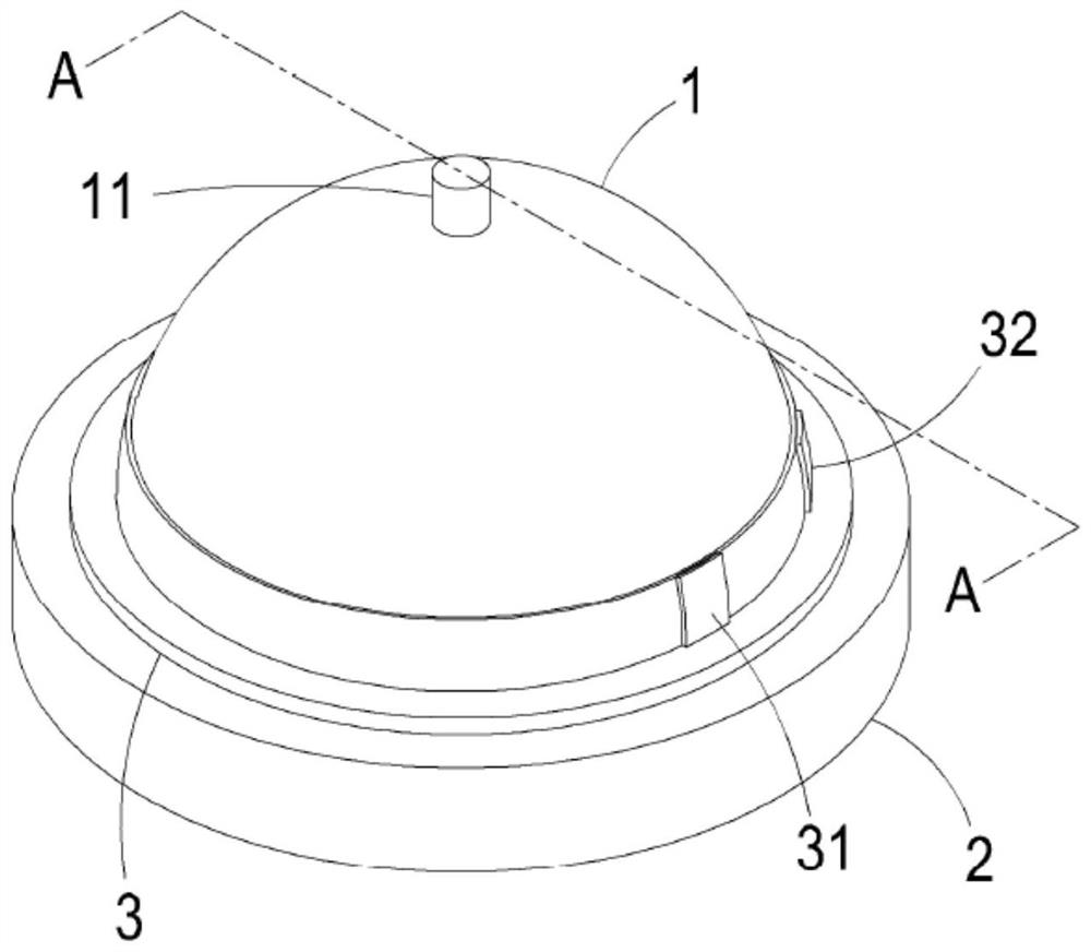 Structure and method for detecting position of inertia axis of defective quartz hemispherical shell