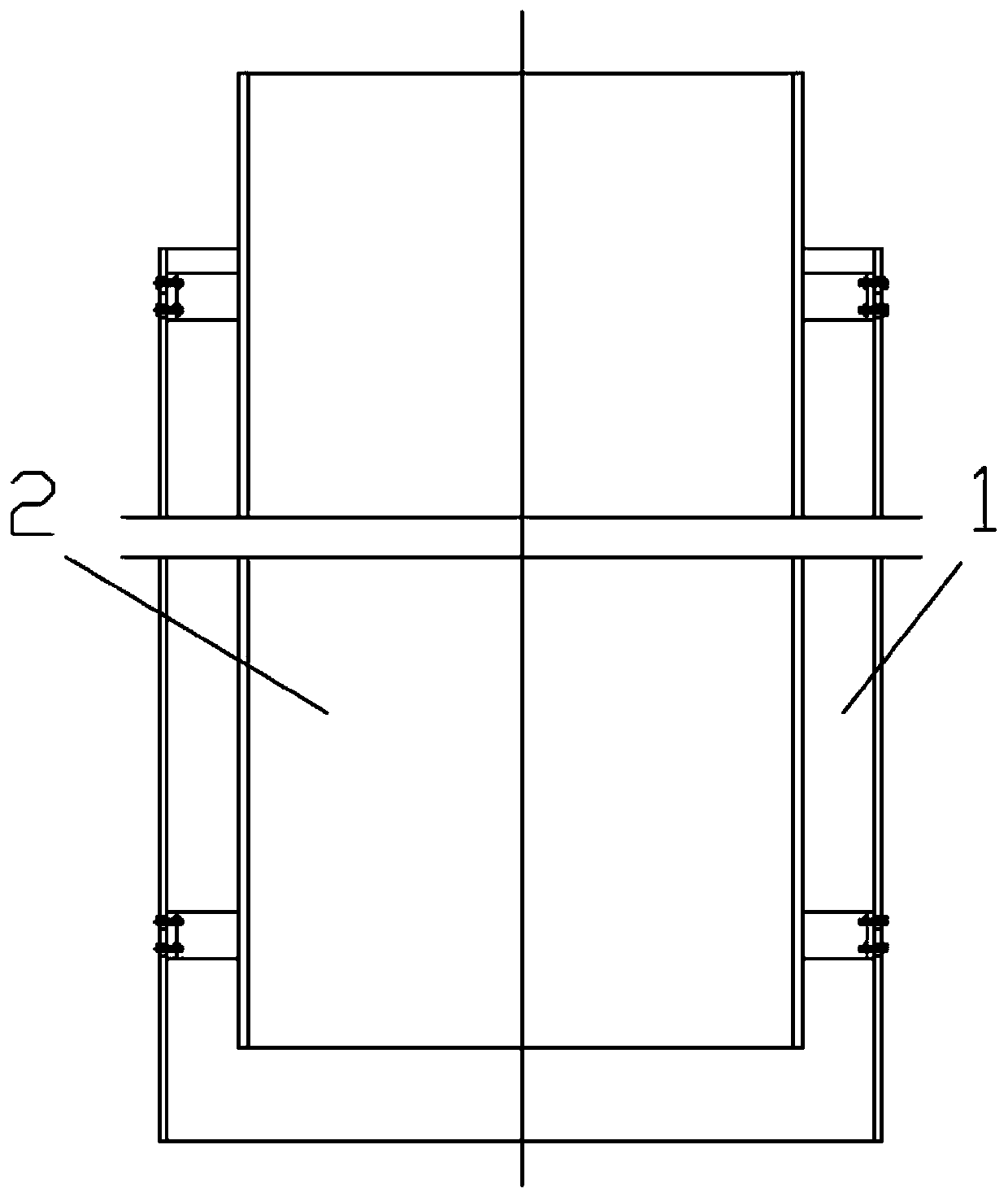 Connecting structure for rising cylinder and descending cylinder of gasification furnace and manufacturing method