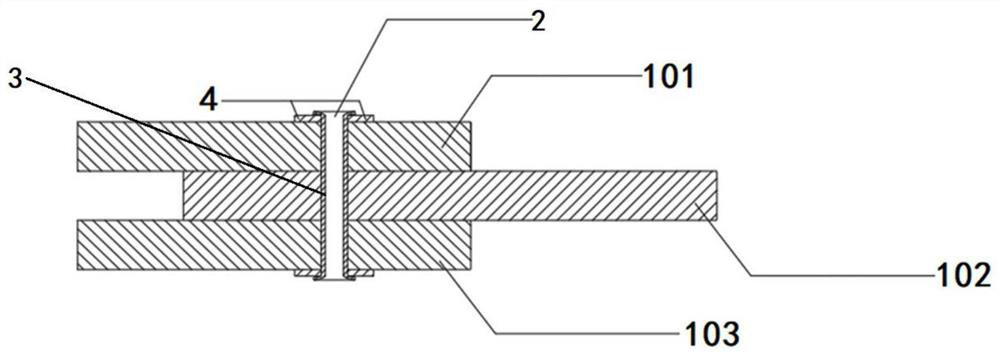 Mounting method of large-diameter hollow rivet for bamboo structure