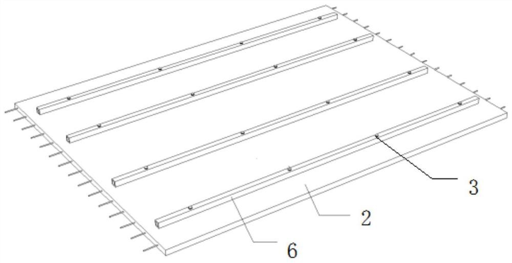 Prefabricated bottom plate with removable ribs and production method of laminated plate