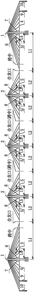 Multi-tower cable-stayed bridge and construction method thereof