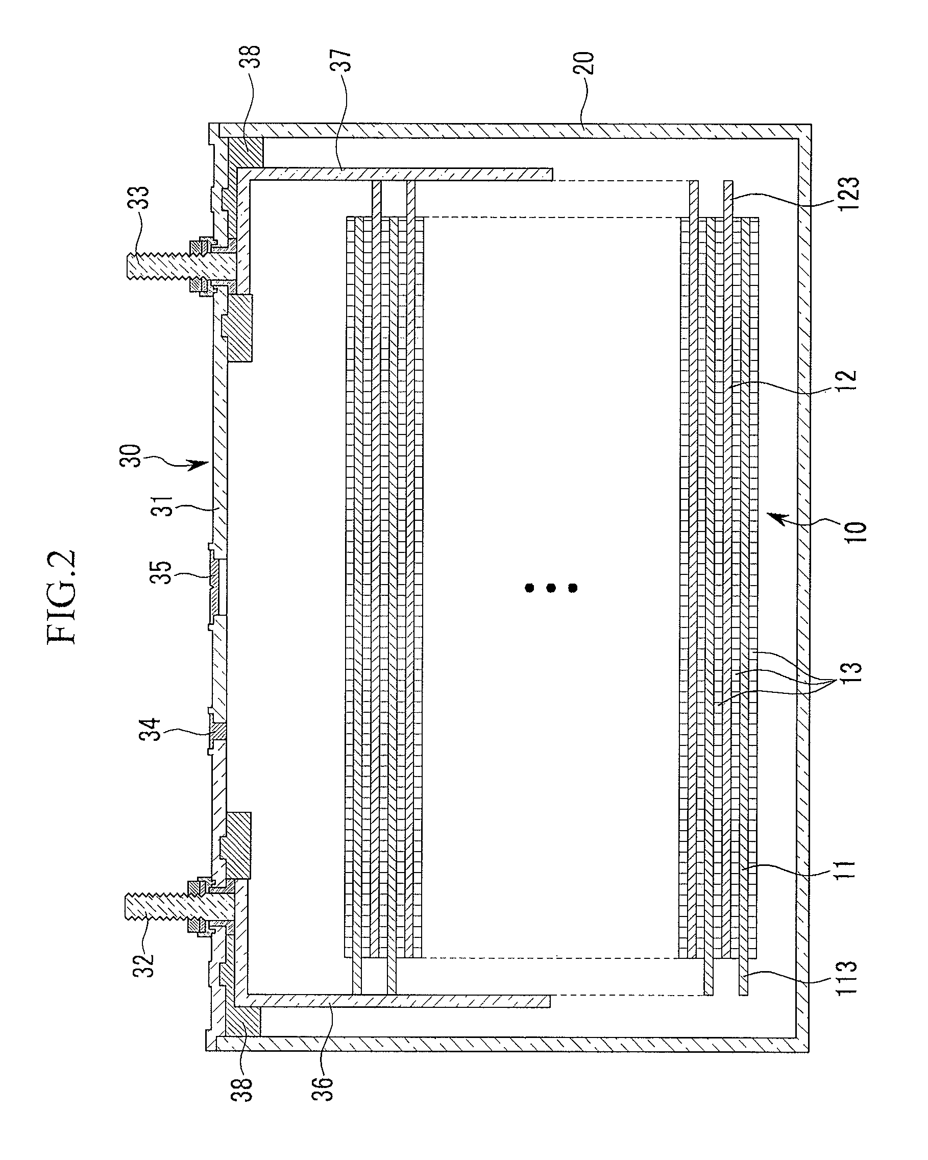 Rechargeable battery with larger curved ends having different radius of curvature