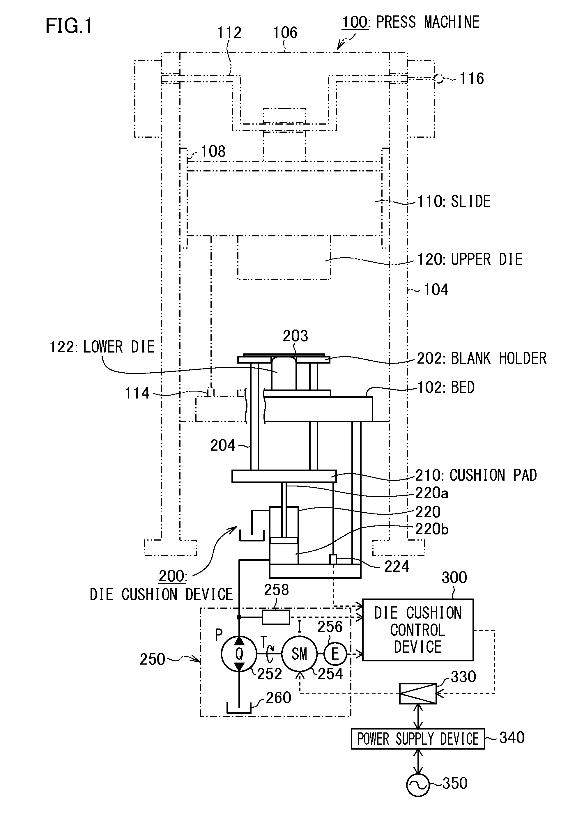 Die cushion device and control method of die cushion device