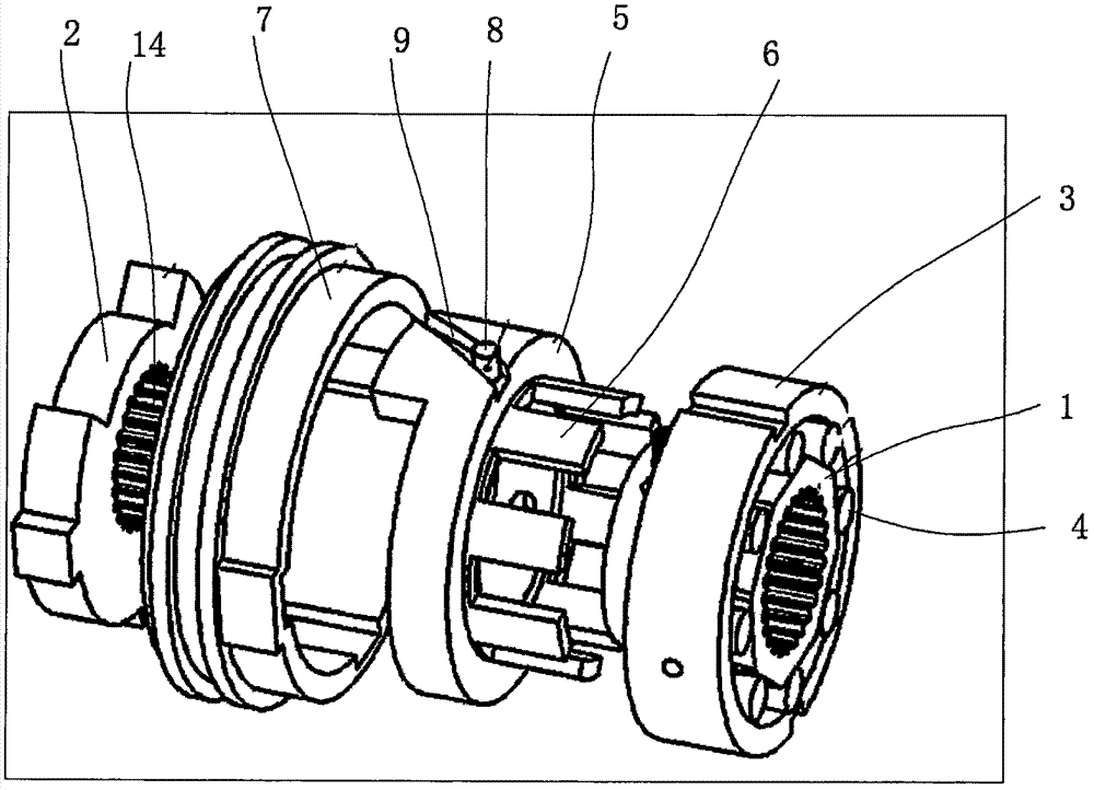 Two-way overrunning clutch with pusher dog