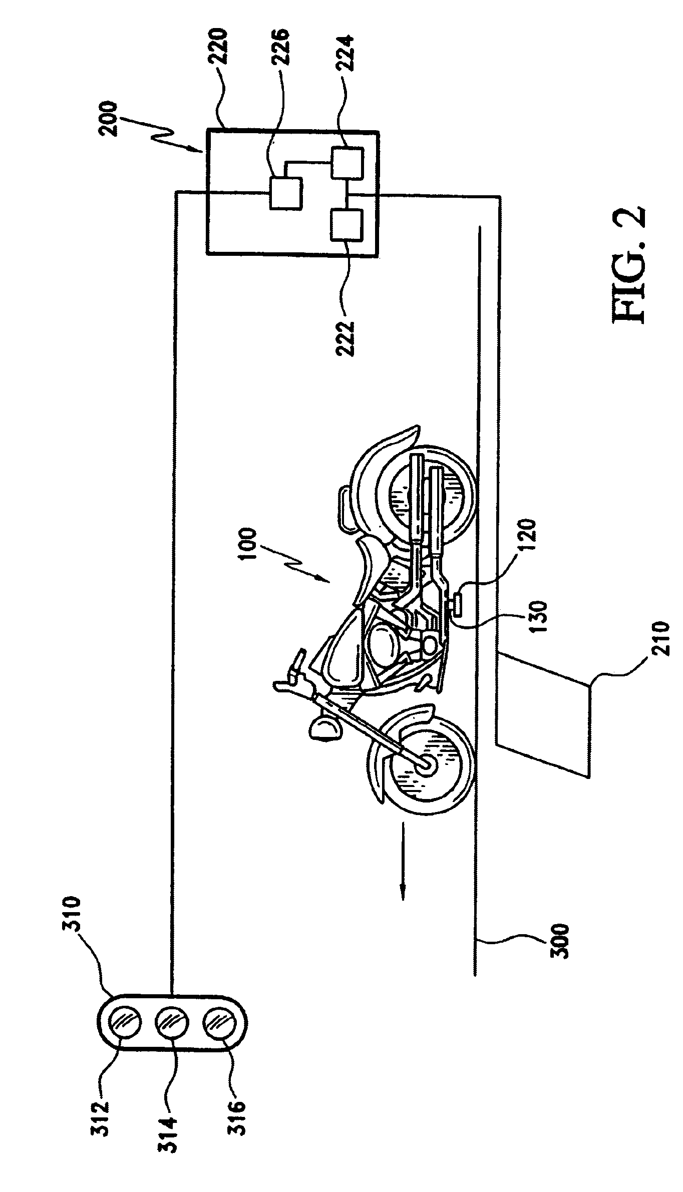 Apparatus and method for activating an inductance loop vehicle detection system