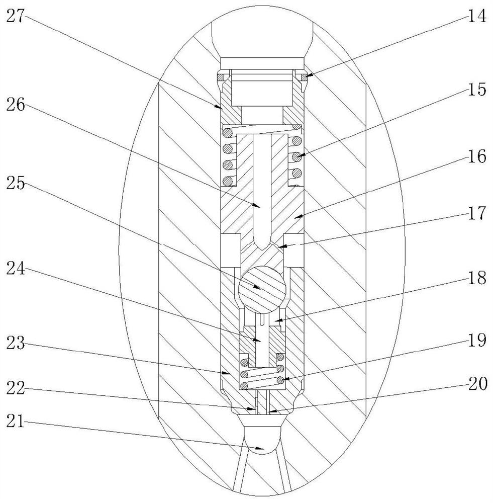 Dual-channel oil inlet resonance bypass electronically controlled injector