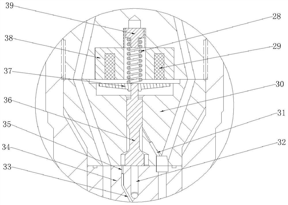 Dual-channel oil inlet resonance bypass electronically controlled injector