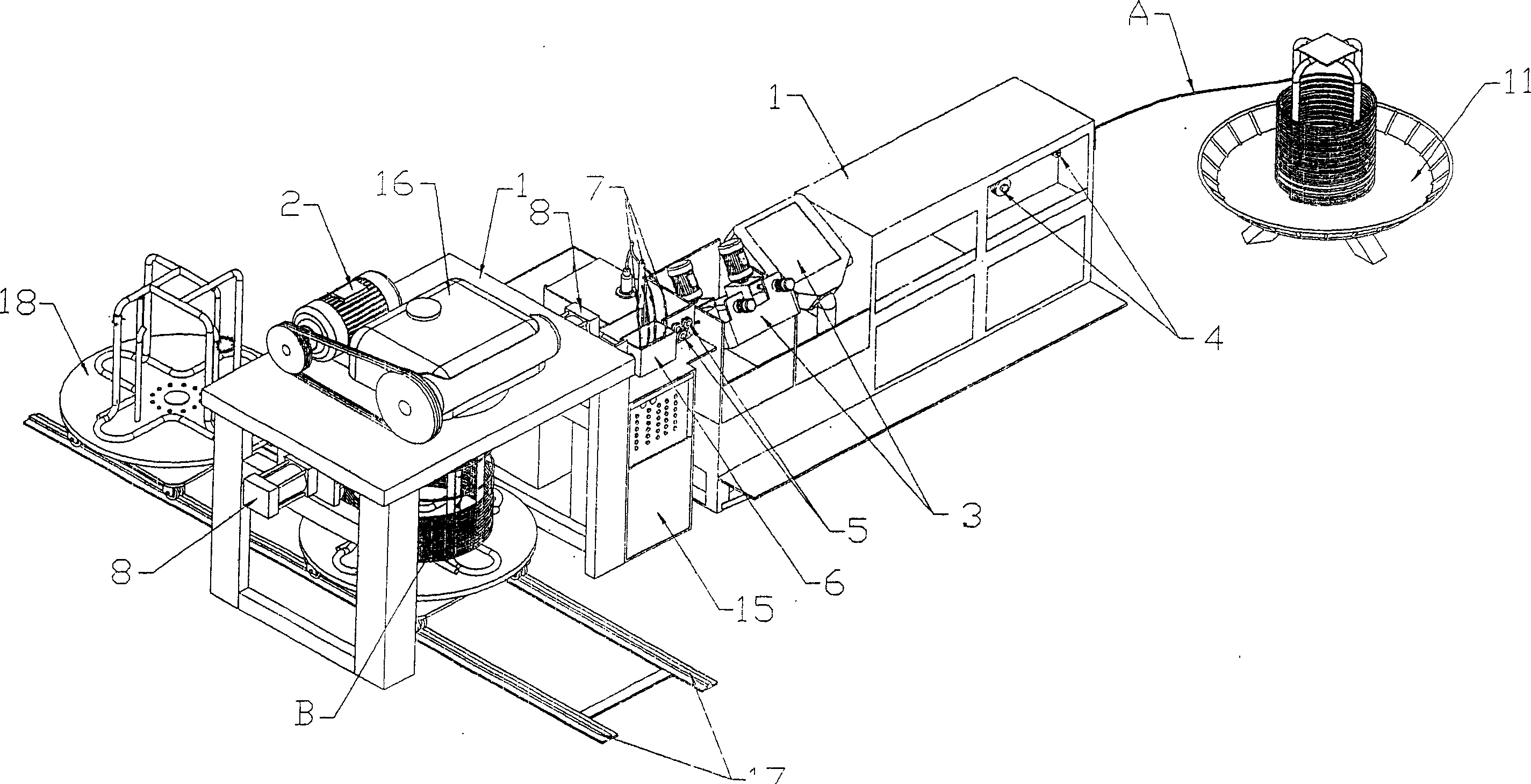 Iron wire rust cleaning-wire drawing combination apparatus and its working method