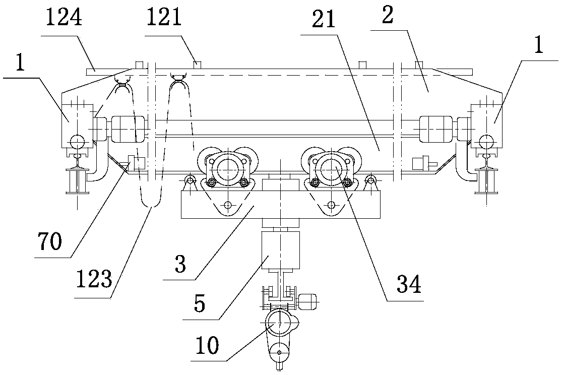 Cantilever crane provided with suspended car and rotating mechanism