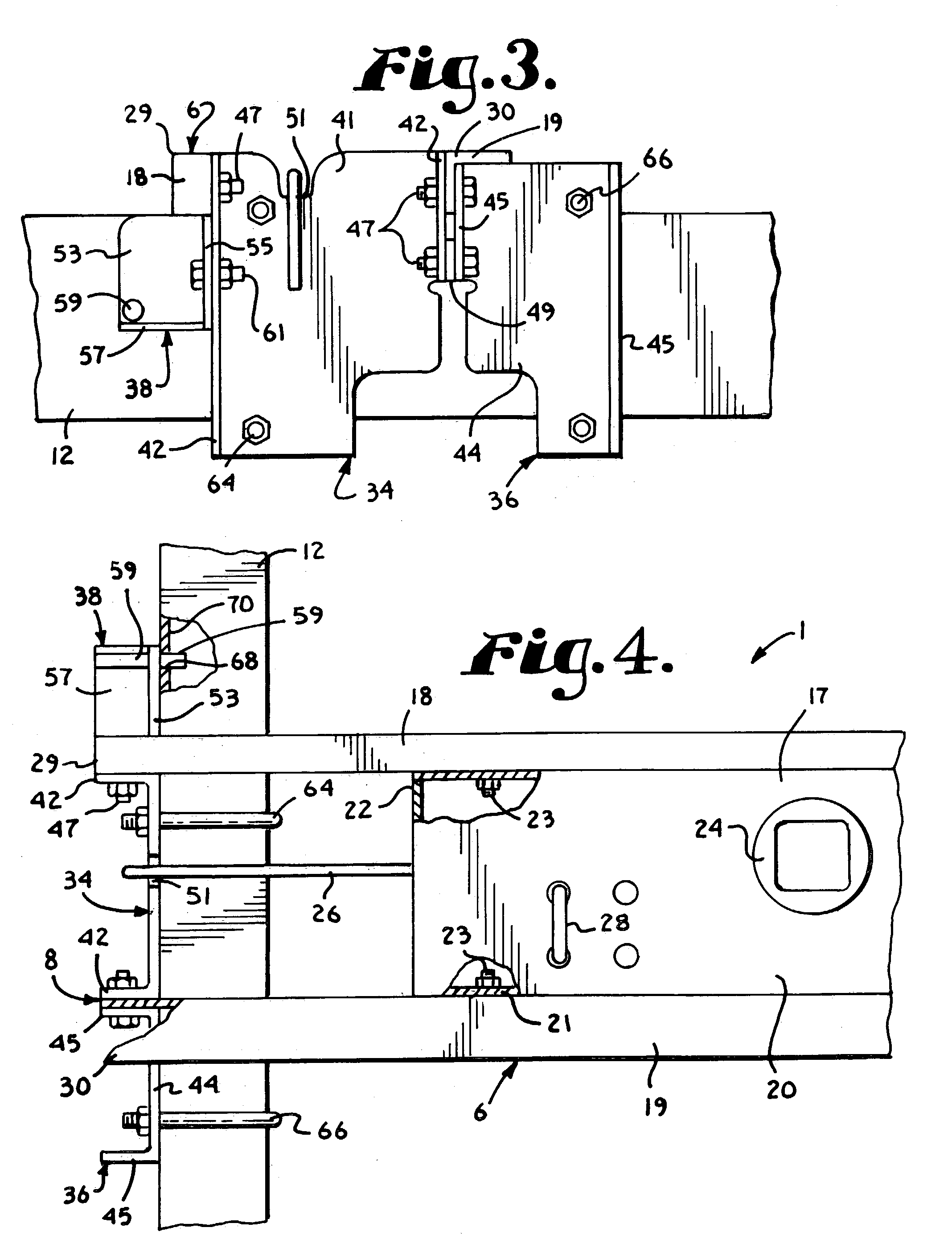 System for mounting hitches to hydroformed frames