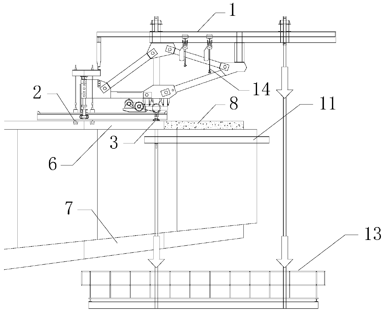 Cantilever construction method for bearing part of bottom plate weight by utilizing corrugated steel webs