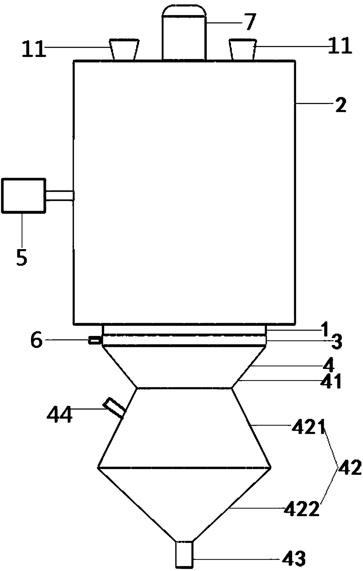 Mixing and stirring device for food processing and using method of mixing and stirring device