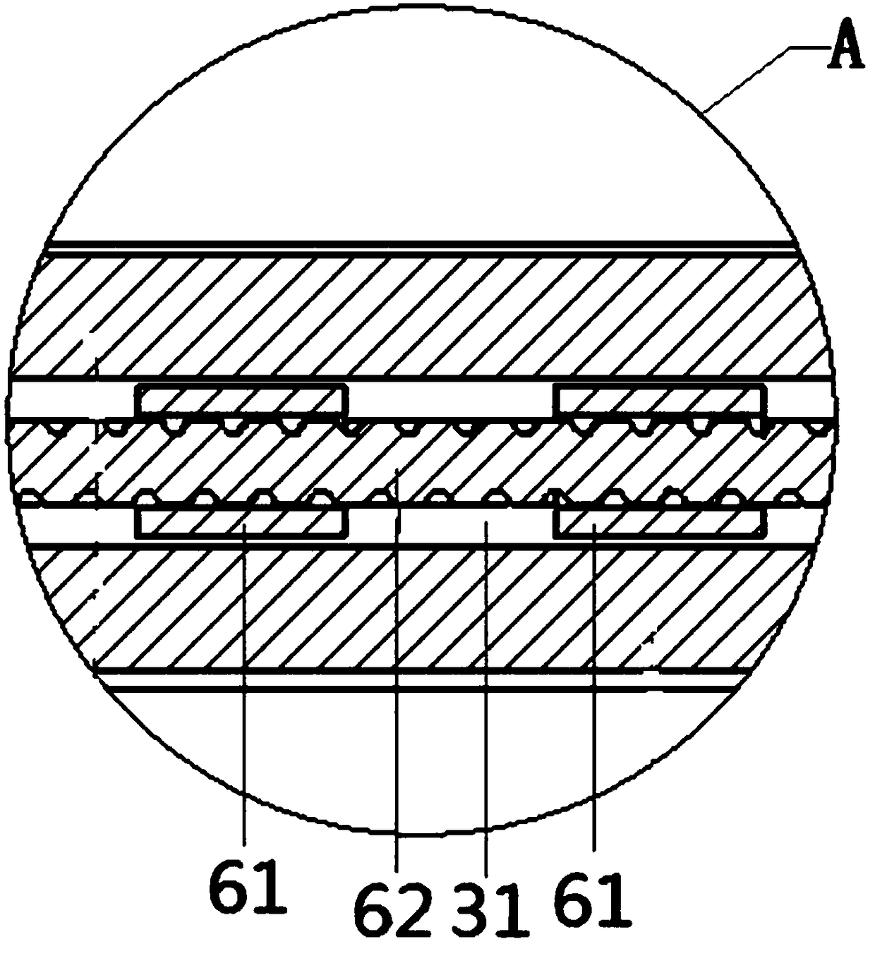 Mixing and stirring device for food processing and using method of mixing and stirring device