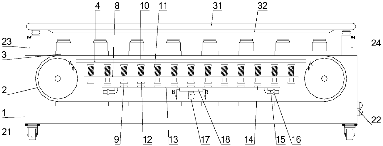 Homogeneous vibration device used for bottled powder medicine production