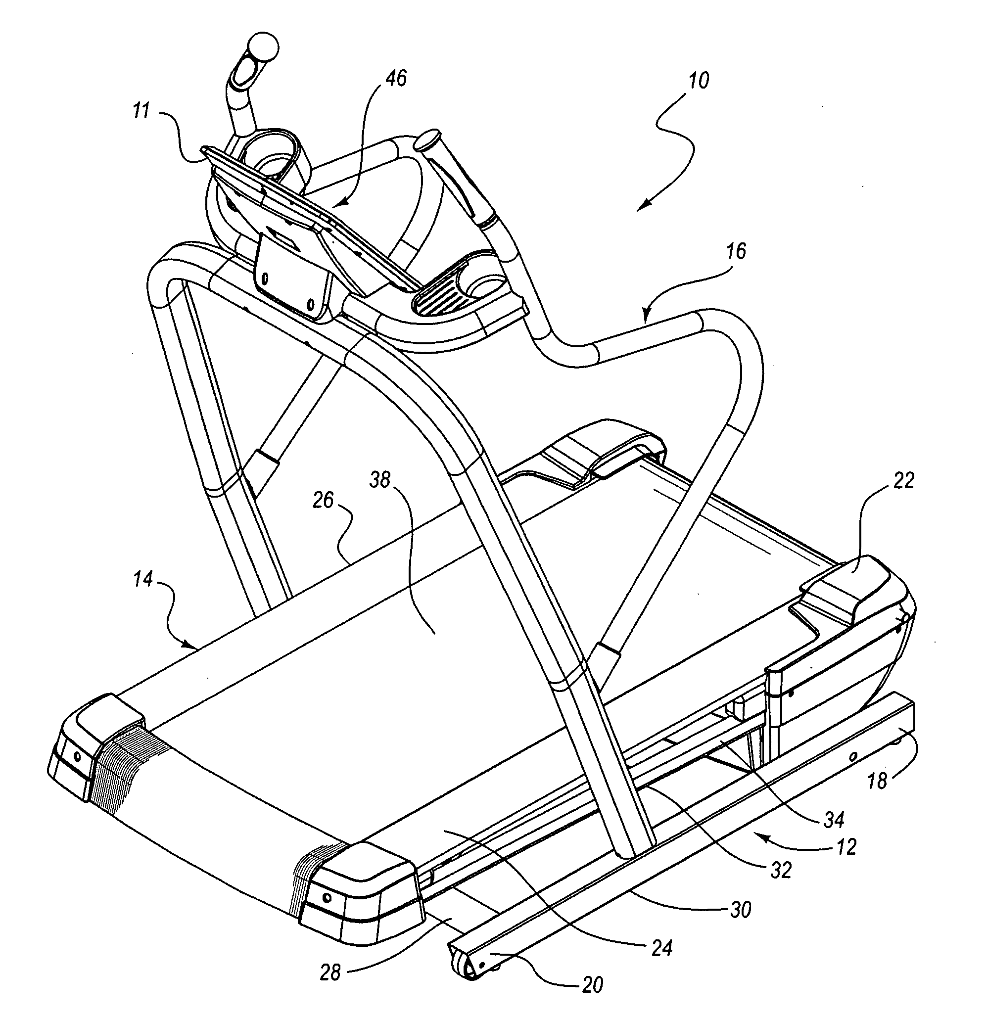 Inclining treadmill with magnetic braking system