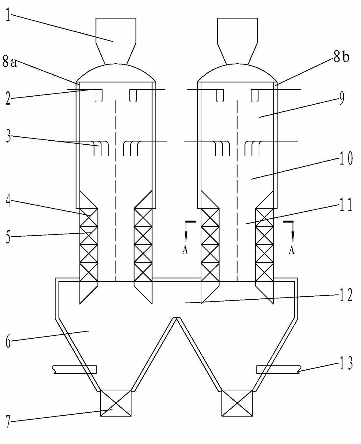 Heat accumulating type double-hearth lime kiln