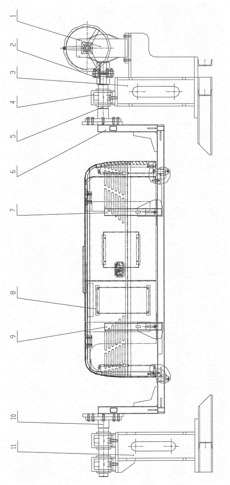 Small excavator covering part overturning tool and using method thereof