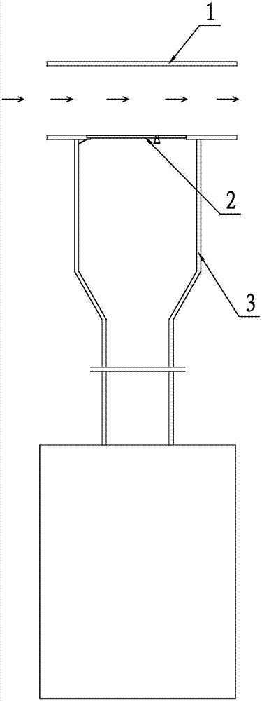 Air curtain type cotton flow turning and impurity removing device