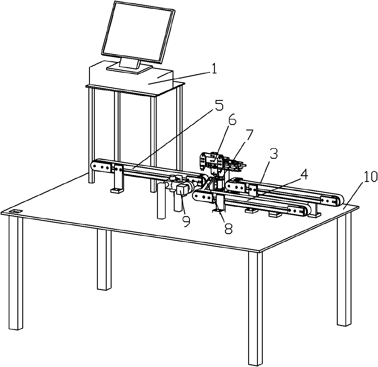 Planeness detecting device for surface-mounted welding plates of electron components