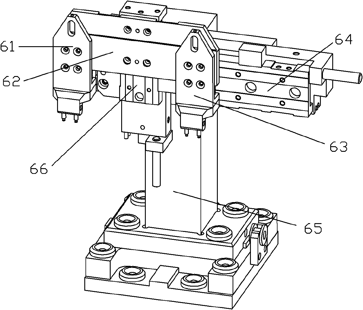 Planeness detecting device for surface-mounted welding plates of electron components