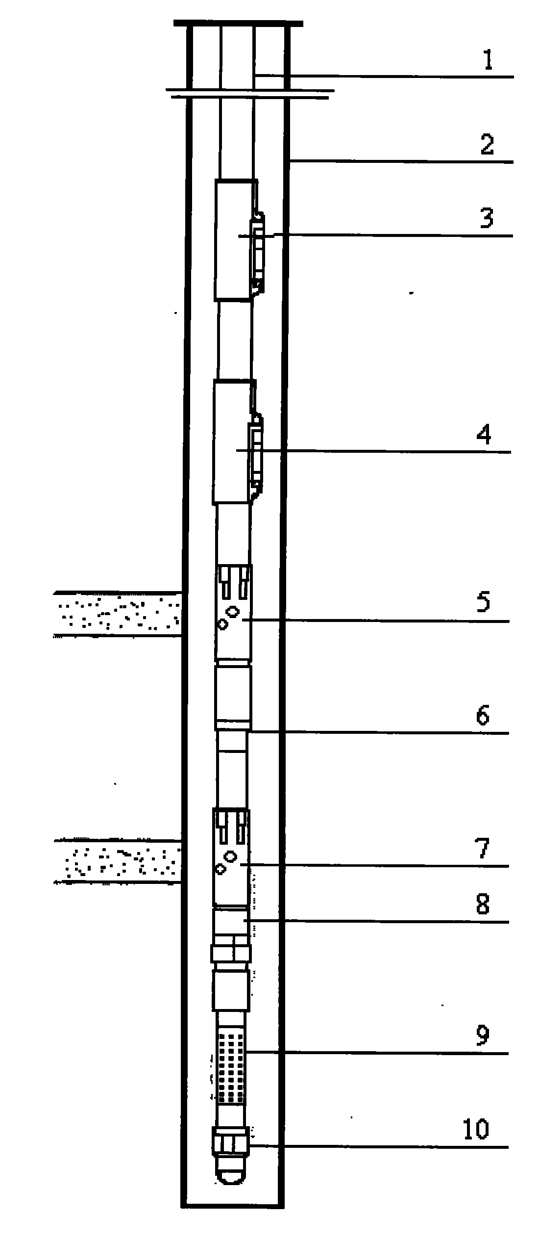 Hydraulic jet perforation, fracturing and gas lift liquid drainage integrated technical pipe column