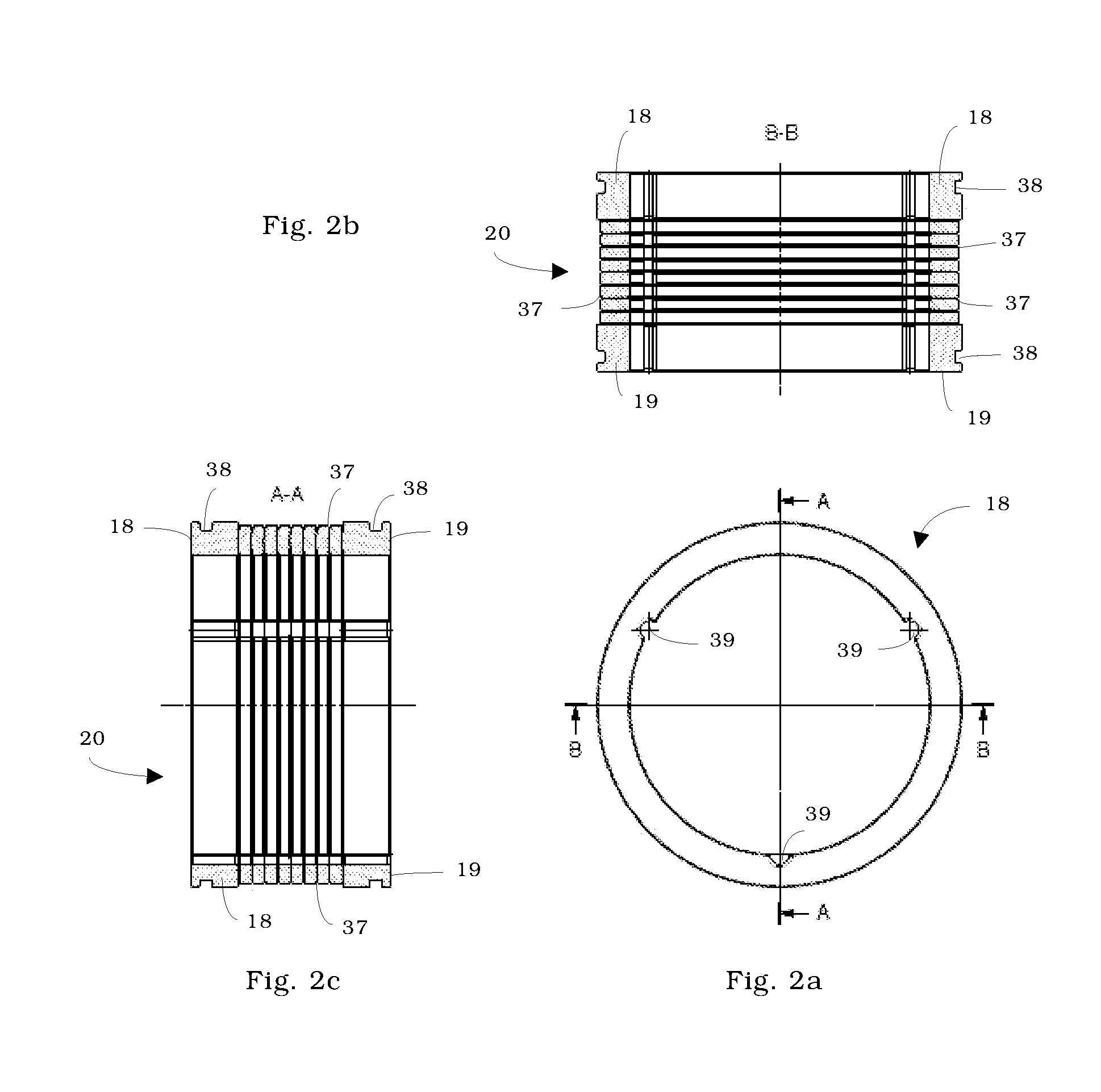 Separating device for tubular flow-through devices