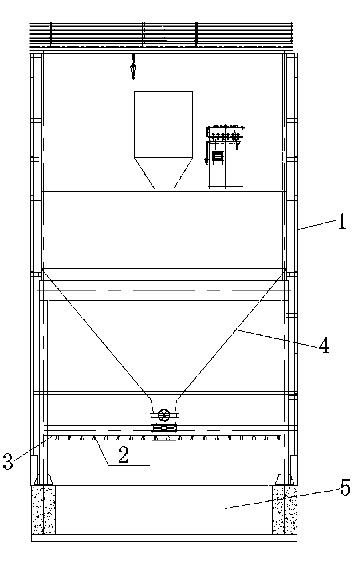 A dust removal device for slag unloading in slag bin or ash unloading in ash store