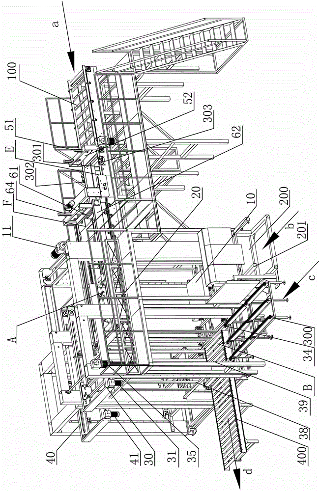 Bottle stacking machine in high position