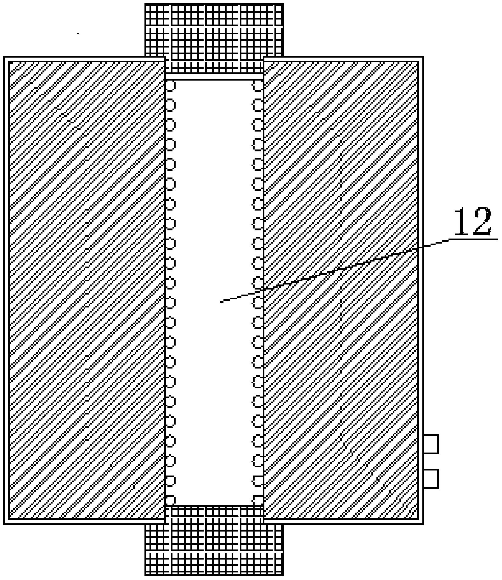 Charging device and method for multielement compound polycrystal material dual-temperature-region synthesis