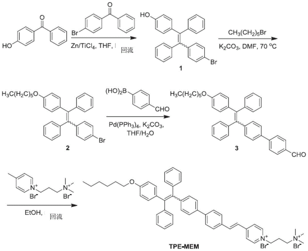 Amphiphilic luminescent substance with aggregation-induced luminescent properties and its application